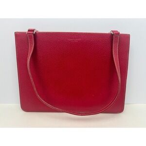 Kate Spade New York Red Pebbled Leather Tote Shoulder Bag Zip Pocket Snap